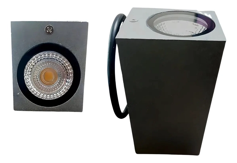 APLIQUE LED ALUMINIO GRIS 2*5W LUZ CALIDA PARA PARED EXTERIOR CHIP CREE WANT - 5