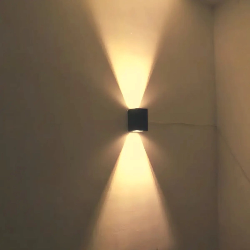 APLIQUE LED ALUMINIO GRIS 2*5W LUZ CALIDA PARA PARED EXTERIOR CHIP CREE WANT - 6