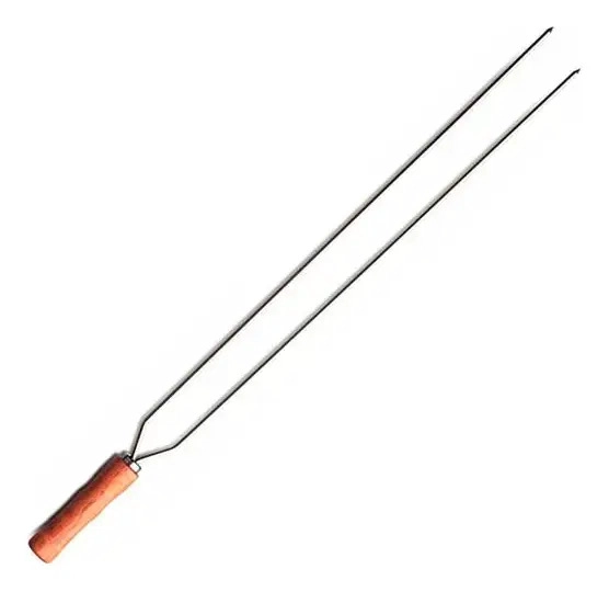 PINCHO ANTICUCHO DOBLE ACERO INOX 75CM TRAMONTINA MARRON DOBLE - 1