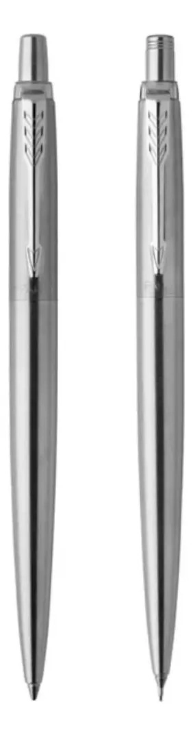 SET PARKER PACK BOLIGRAFO Y PORTAMINAS JOTTER ACERO PLATEADO AZUL - 2