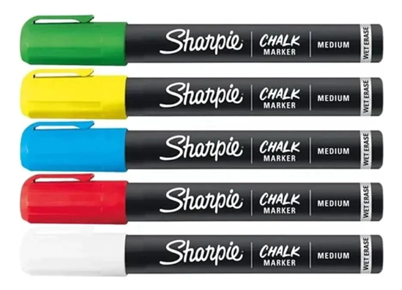 SET 5 MARCADORES TIZA SHARPIE CHALK PARA PIZARRA Y VIDRIO - 2