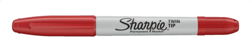 MARCADOR PERMANENTE SHARPIE DOBLE PUNTA CAJA CON 12 PIEZAS COLOR ROJO - 2