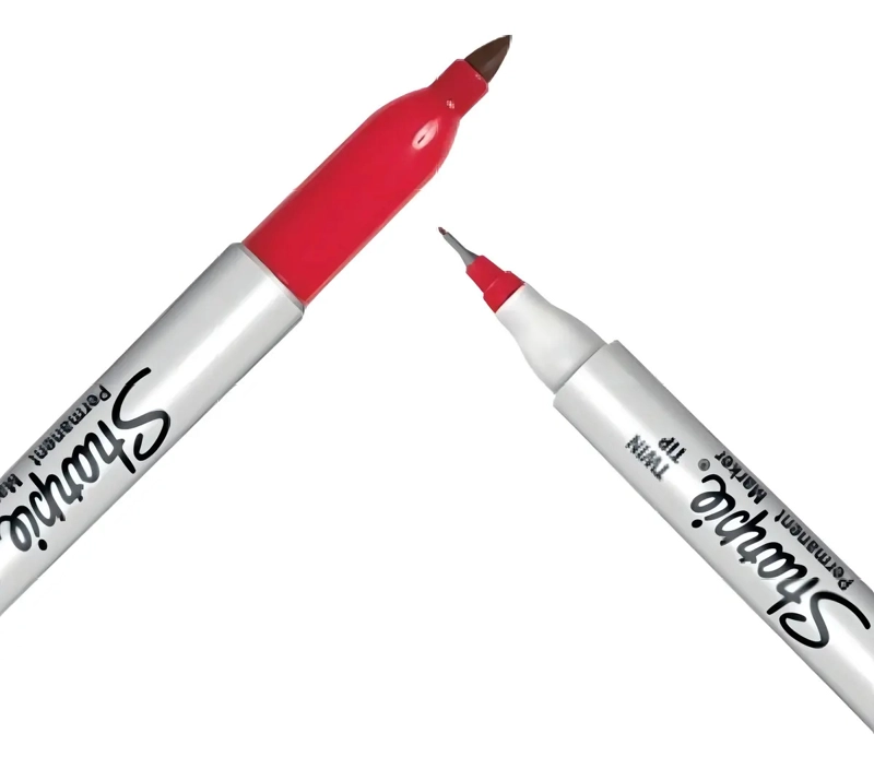 MARCADOR PERMANENTE SHARPIE DOBLE PUNTA CAJA CON 12 PIEZAS COLOR ROJO - 3