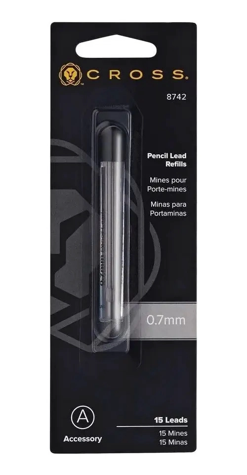 REPUESTO PORTAMINAS 8742 CROSS 0.7MM (15 UNIDADES) TINTA NEGRO - 1