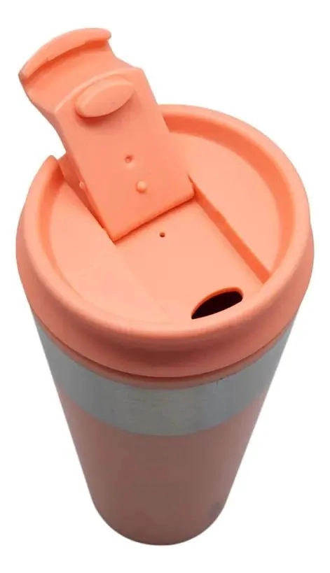 MUG VASO METALICO KEEP 450 ML COLORES SIN MANGO ROSA - 2