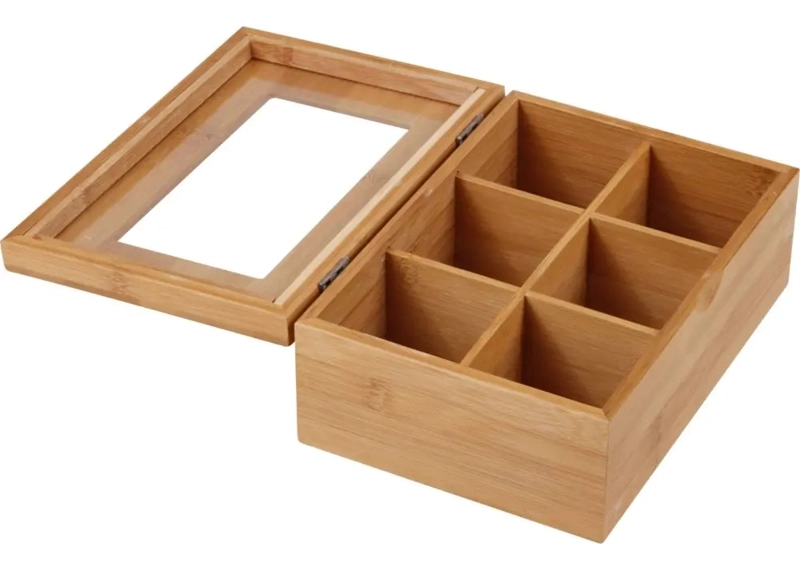 CAJA PARA TE E INFUSIONES ORGANIZADOR DE MADERA BAMBU 16X21 MARRON CLARO DAY - 5