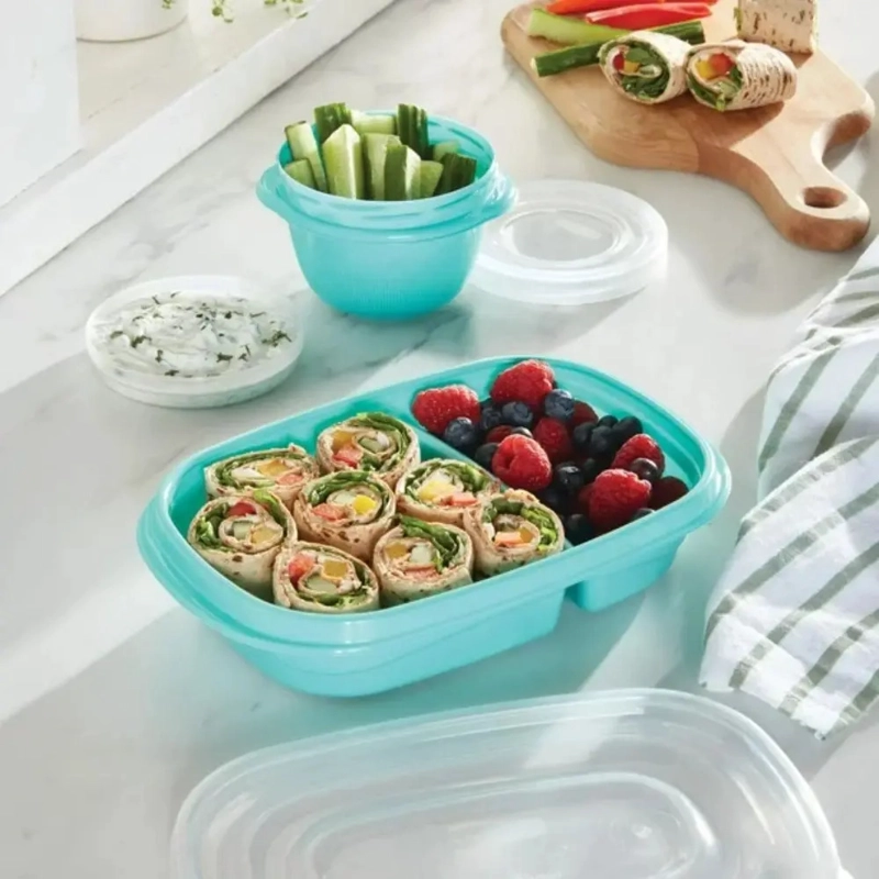 RUBBERMAID 2021623 HERME TICO TAKEALONGS SNACK TO GO 887ML PACK 3 UNIDADES CELESTE - 4