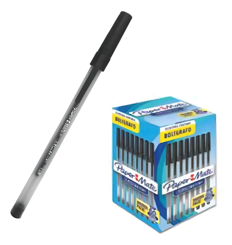 BOLIGRAFO PAPER MATE KILOMETRICO NEGRO CAJA X 60 UNIDADES NEGRO TRANSPARENTE - 7