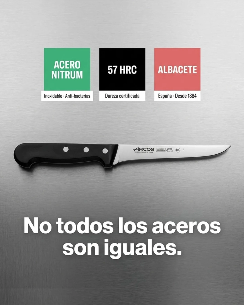 CUCHILLO ARCOS DESHUESADOR PROFESIONAL COCINA 15,5CM NEGRO - 7