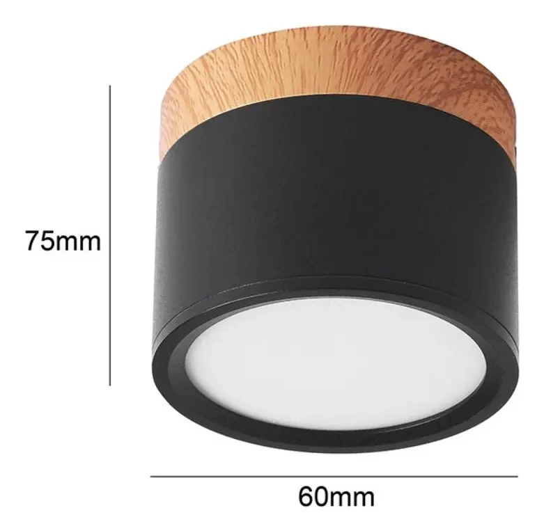 PANEL SOBREPUESTO NEGRO MADERA 7W WANT LUCES HOGAR NEGRO CON DETALLE MADERA - 2