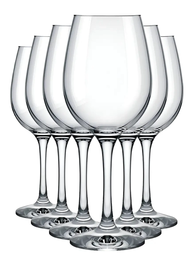 SET 6 COPAS NADIR BARONE VIDRIO 490ML PARA VINO Y AGUA TRANSPARENTE - 10