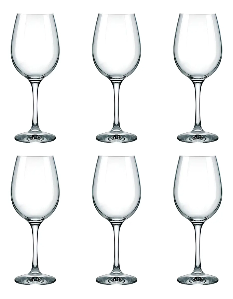 SET 6 COPAS NADIR BARONE VIDRIO 490ML PARA VINO Y AGUA TRANSPARENTE - 3