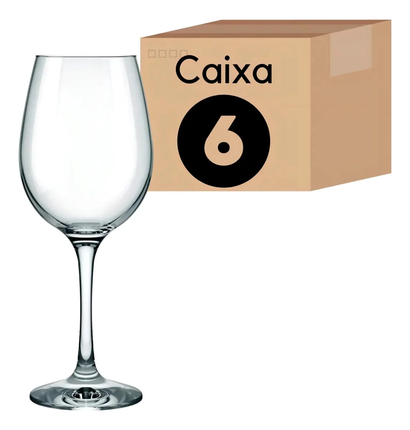 SET 6 COPAS NADIR BARONE VIDRIO 490ML PARA VINO Y AGUA TRANSPARENTE - 4