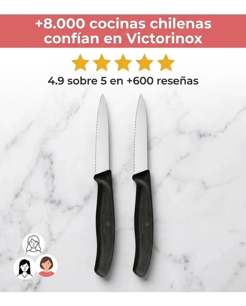 CUCHILLOS VERDURA SWISS CLASSIC DENTADO NEGRO VICTORINOX NEGRO - 7