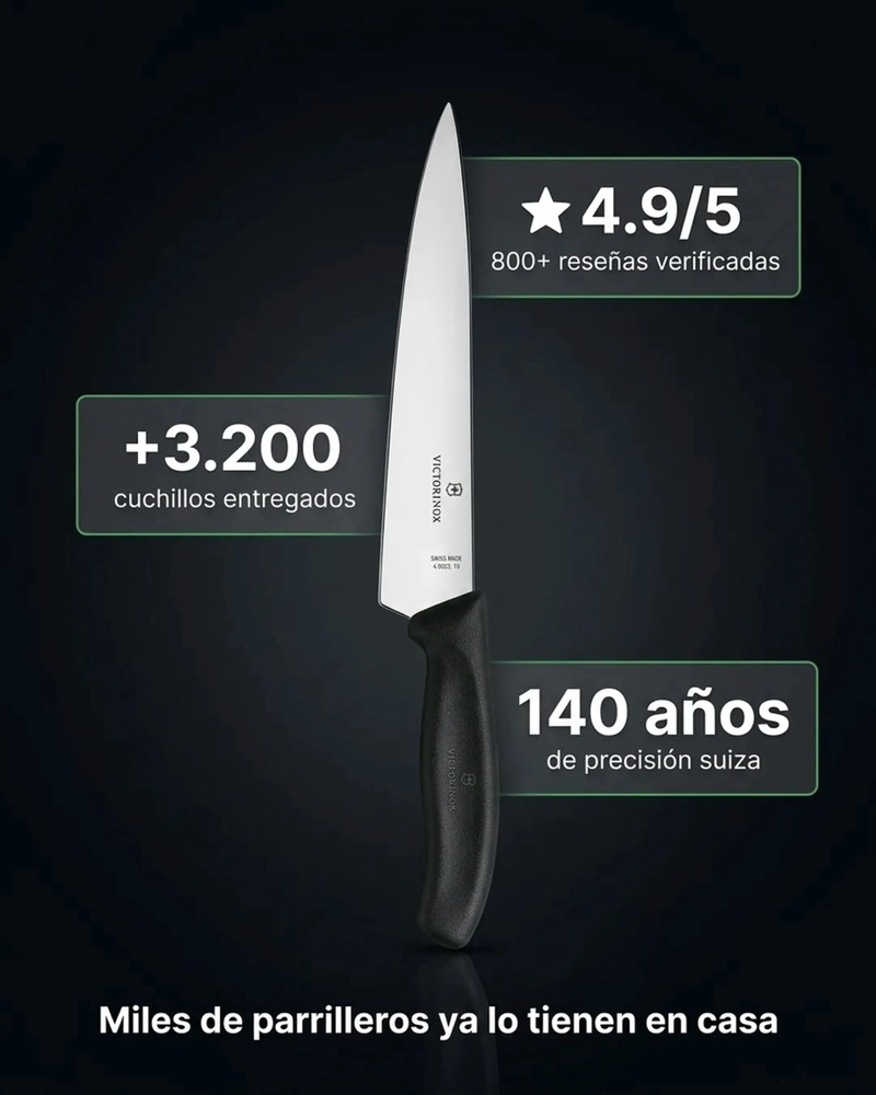 CUCHILLO PARA TRINCHAR SWISS CLASSIC VICTORINOX 6.8003.19B NEGRO - 6