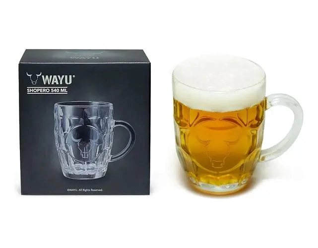 CHOPERO VIDRIO WAYU 580ML SHOPERO BEER MUG CERVECERO BAR BBQ BLANCO - 3