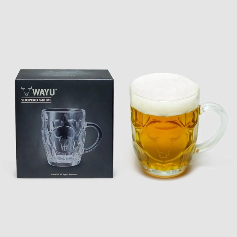 CHOPERO VIDRIO WAYU 580ML SHOPERO BEER MUG CERVECERO BAR BBQ BLANCO - 7
