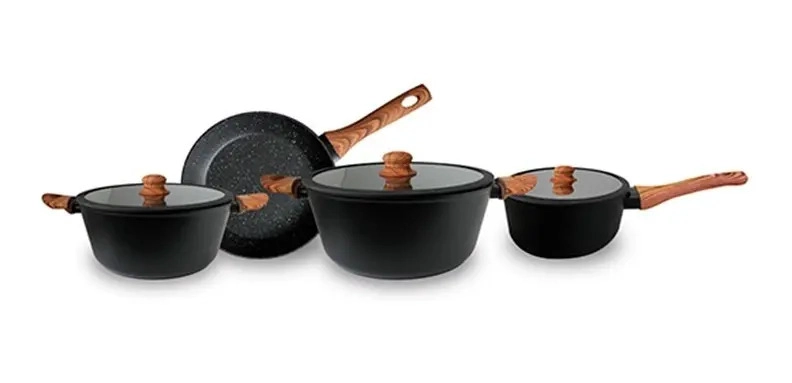 BATERIA DE COCINA KEEP GRATINE LINE 7 PIEZAS PREMIUM VINTAJE NEGRO - 1