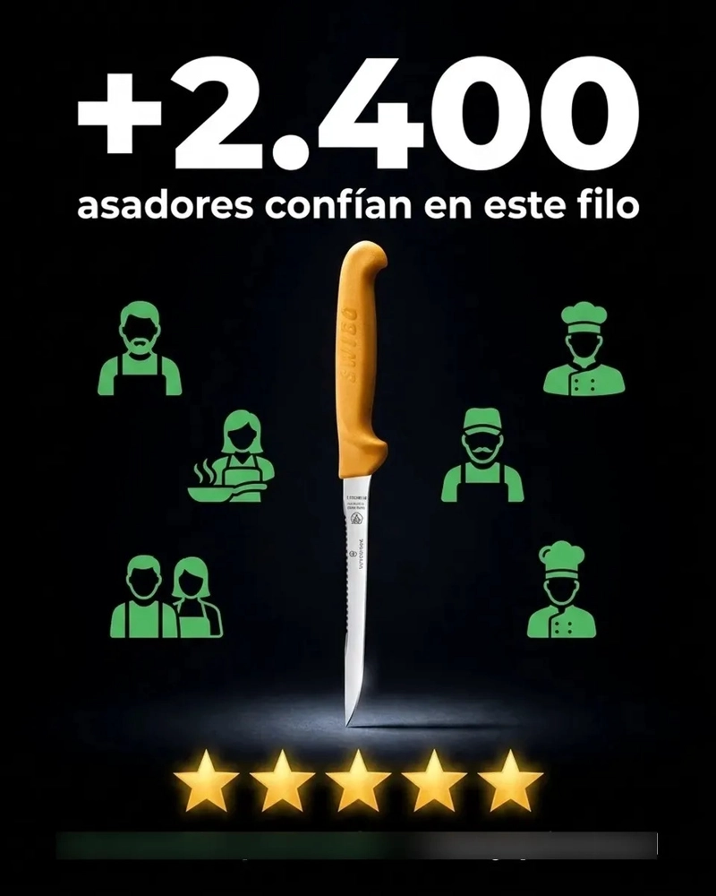 CUCHILLO PESCADO VICTORINOX HOJA FLEXIBLE SWIBO 5.8448.16 AMARILLO - 6