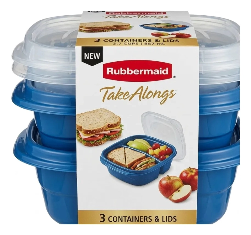 RUBBERMAID HERME TICO TAKEALONGS SNACK TO GO 887ML AZUL AZUL - 2
