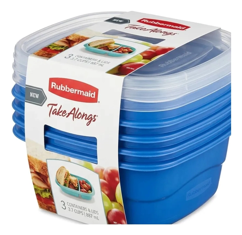 RUBBERMAID HERME TICO TAKEALONGS SNACK TO GO 887ML AZUL AZUL - 4