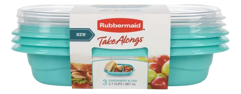 RUBBERMAID HERME TICO TAKEALONGS SNACK TO GO 887ML AZUL AZUL - 6