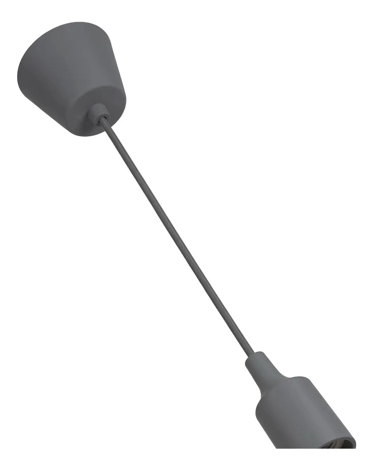 SOQUETE LAMPARA COLGANTE GOMA COLORES ILUMINACION DECO E27 GRIS WANT - 4