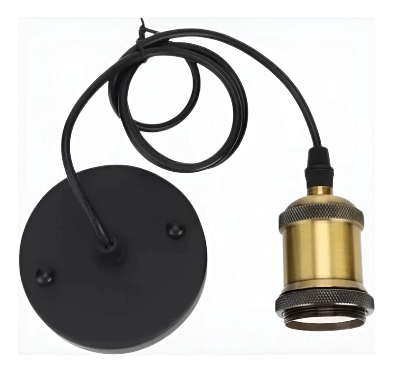 SOQUETE COLGANTE DECORATIVO VINTAGE RETRO METALICO E27 COLOR PLATEADO WANT - 3