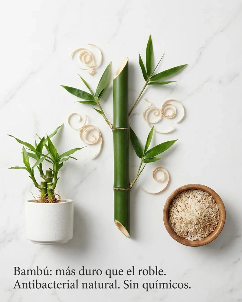 TABLA DE CORTAR BAMBOO FLOWERS KEEP 23X33 PARRILLA COCINA 33X23 MARRON CLARO - 8