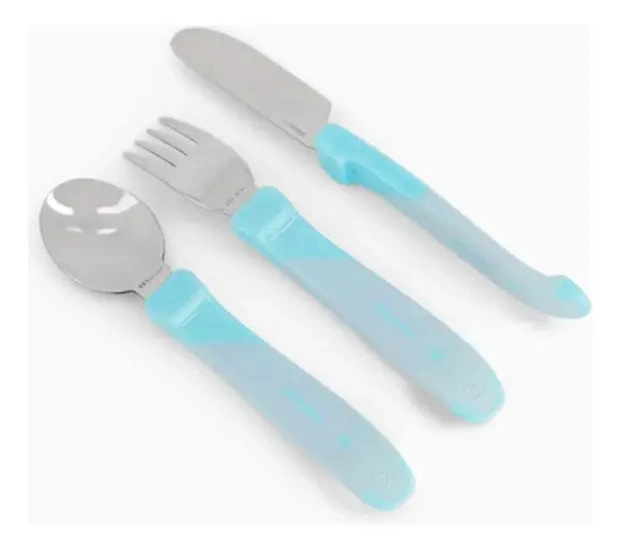 SET DE CUBIERTOS INFANTILES AZUL ACERO INOXIDABLE TWISTSHAKE AZUL ACERO VAICO MEDICAL - 2