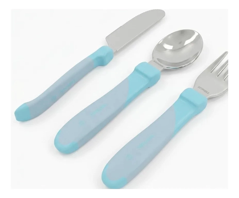 SET DE CUBIERTOS INFANTILES AZUL ACERO INOXIDABLE TWISTSHAKE AZUL ACERO VAICO MEDICAL - 6