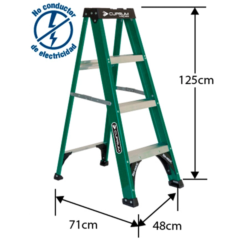 ESCALERA DIELE CTRICA TIJERA FIBRA VIDRIO 4 PELDAÑOS 175 KGS - 2