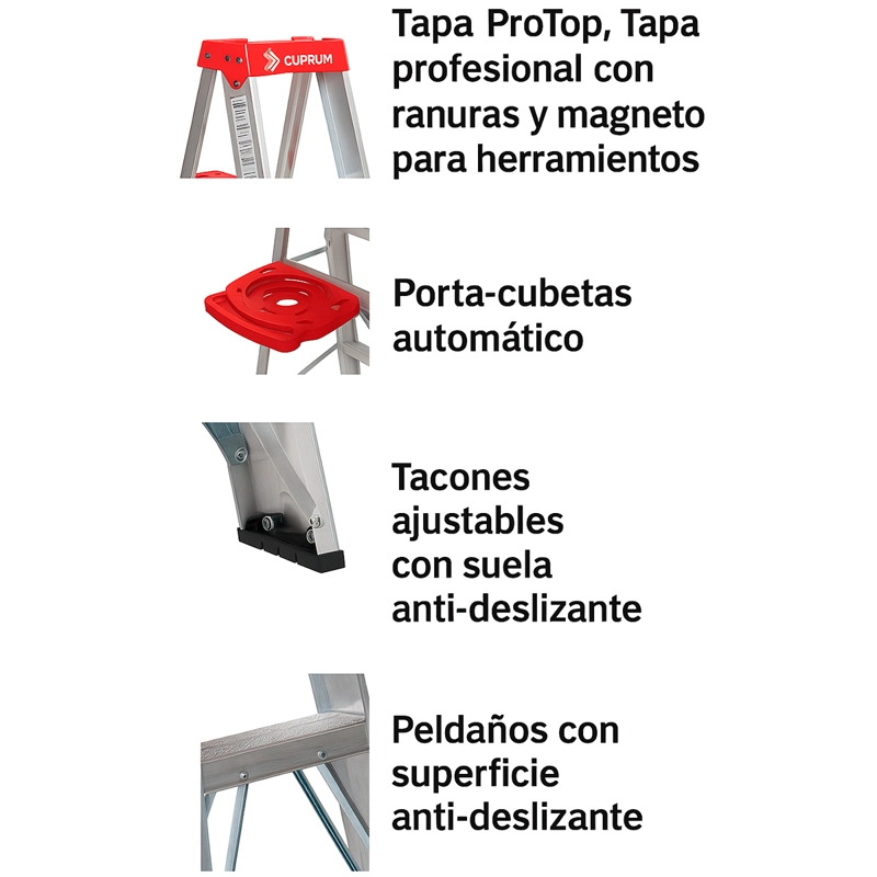 ESCALERA DE TIJERA MARCA  DE ALUMINIO 1,53MTS - 6