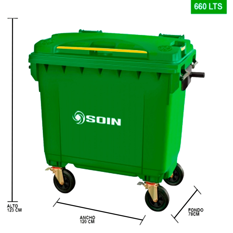 CONTENEDOR DE BASURA INDUSTRIAL 660L  CON RUEDAS - 3