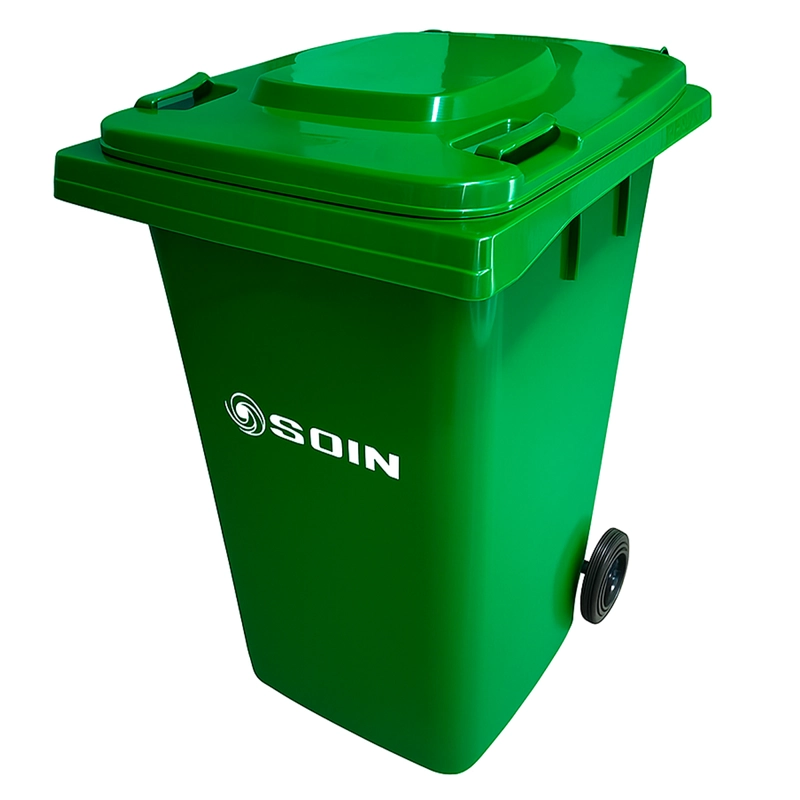 CONTENEDOR DE BASURA VERDE CON RUEDAS 360L - 1