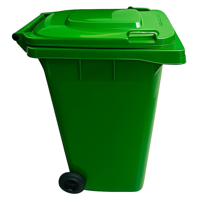 CONTENEDOR DE BASURA VERDE CON RUEDAS 360L - 2