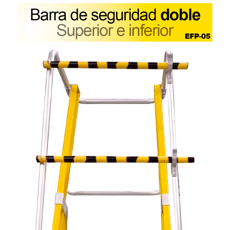 ESCALERA TIJERA PLATAFORMA FIBRA VIDRIO 5 PELDAÑOS 150 KGS - 2