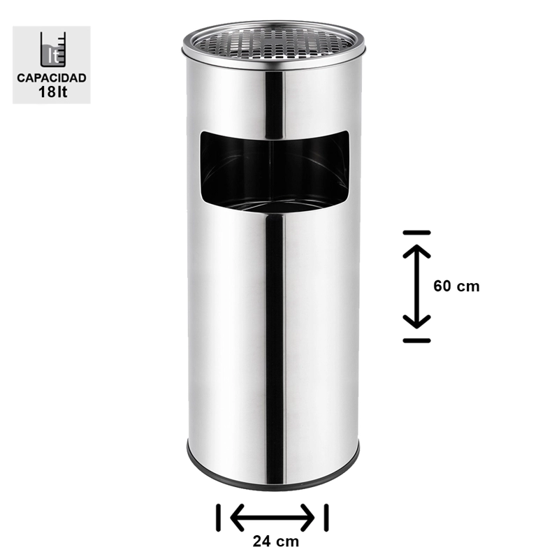 BASURERO CENICERO ACERO INOXIDABLE 18L - 4