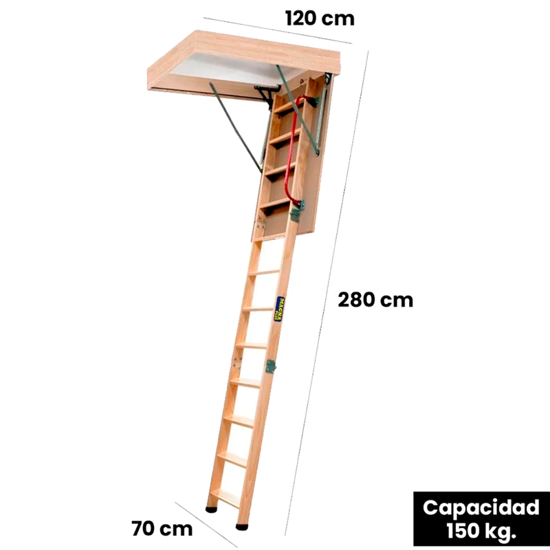 ESCALERA DE ATICO 120 CM X 70 CM (2,80 M) - 7