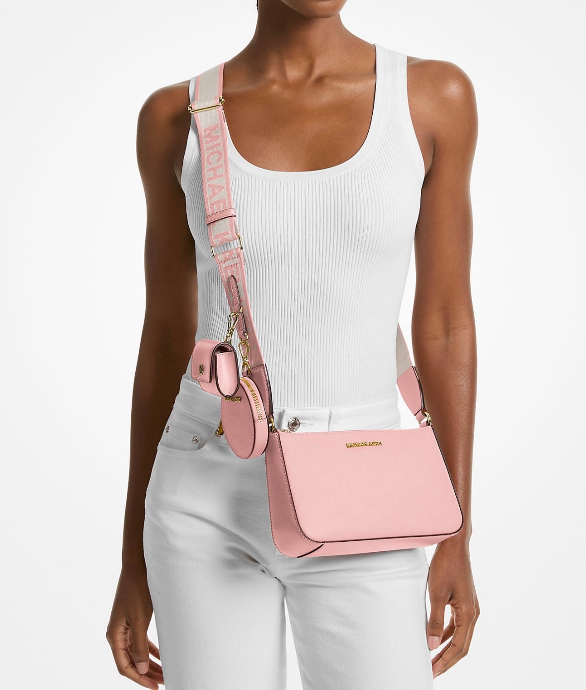 CARTERA MICHAEL KORS JET SET AIRPODS ROSA - 3