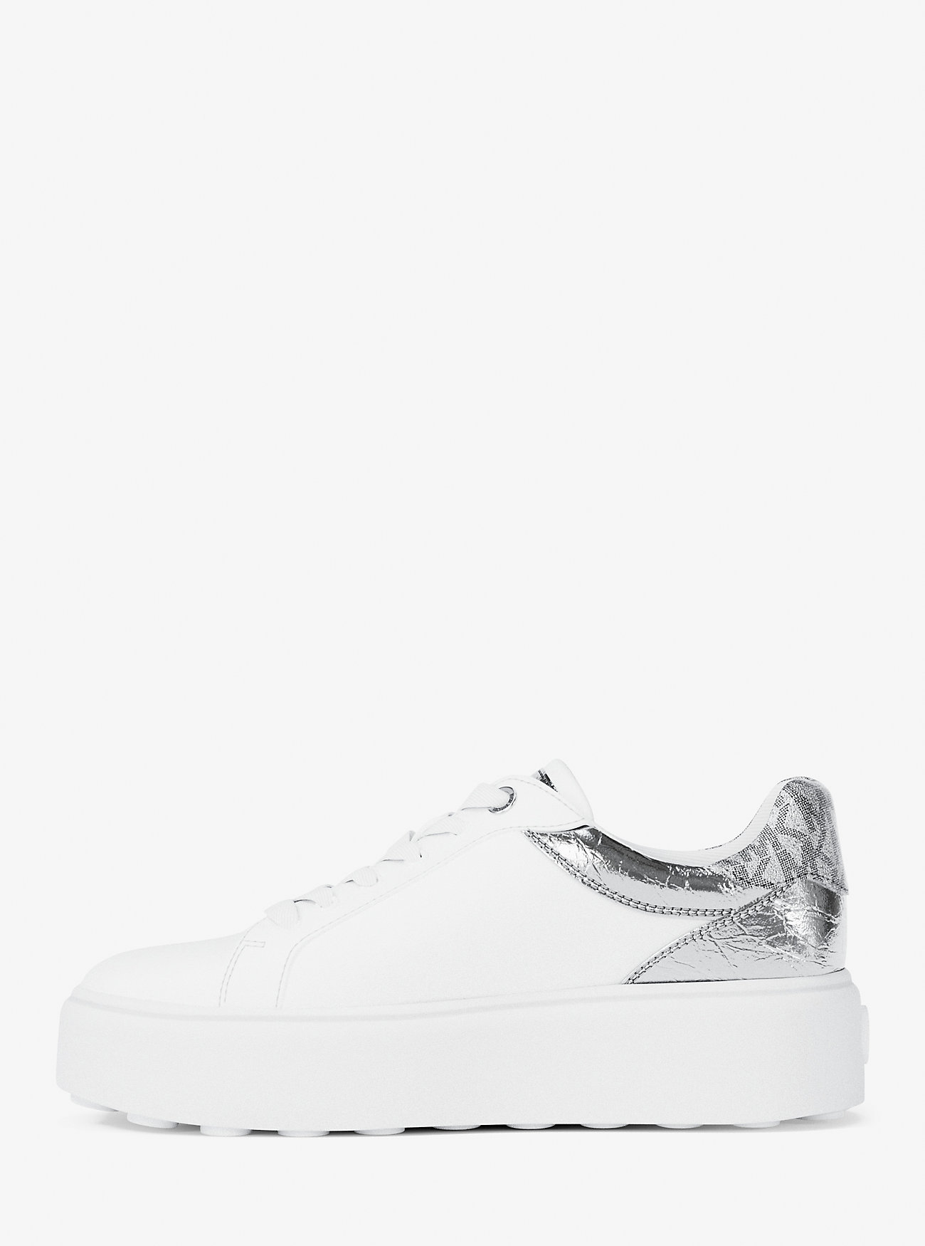 ZAPATILLAS MICHAEL KORS ROMEY EMBELLISHED MIXED-MEDIA SILVER - 3