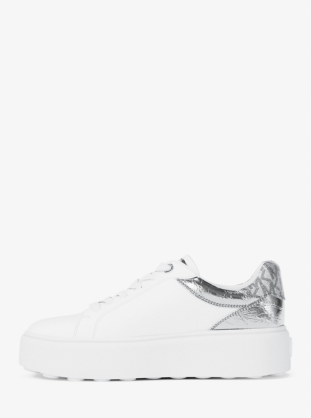ZAPATILLAS MICHAEL KORS ROMEY EMBELLISHED MIXED-MEDIA SILVER - 3