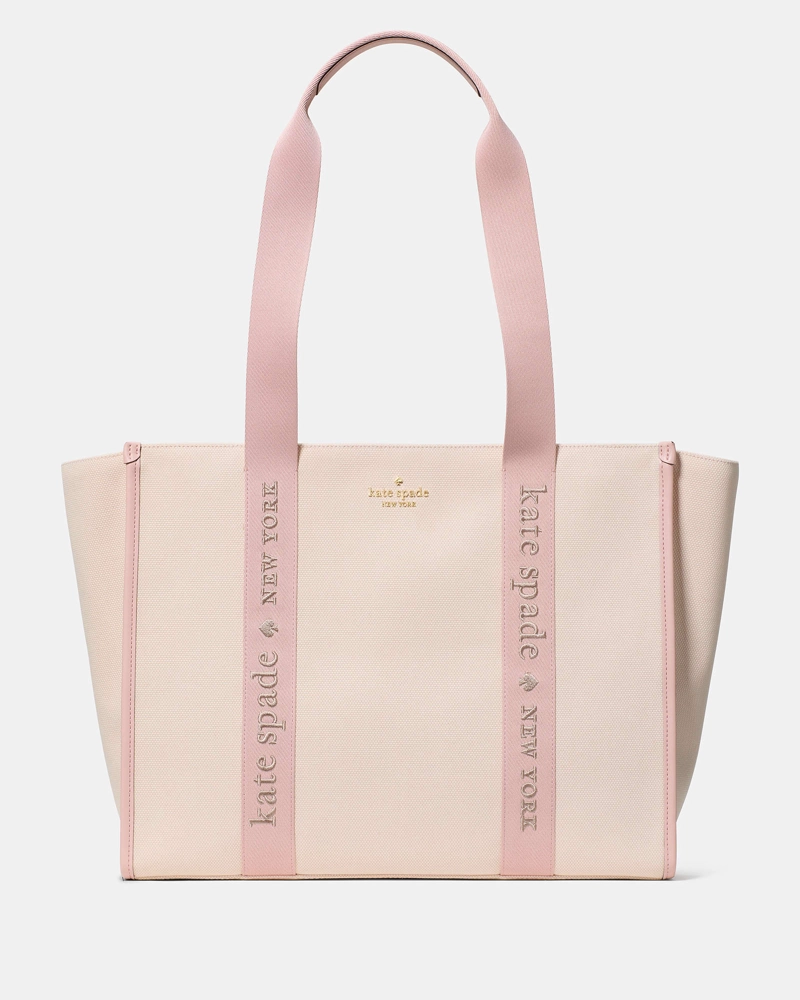 CARTERA TOTE KATE SPADE KIP CANVAS ROSE SMOKE - 1