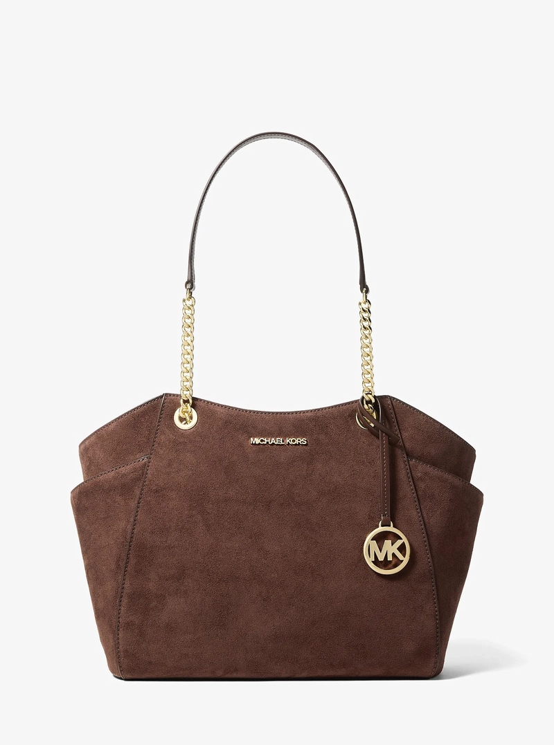 CARTERA MICHAEL KORS SIGNATURE SUEDE CHOCOLATE - 1