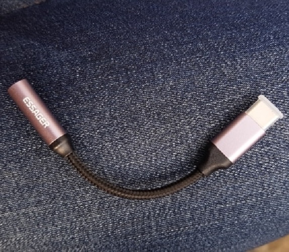 Adaptador audífonos tipo C a jack 3.5mm cordón reforzado aluminio resistente auxiliar - 3