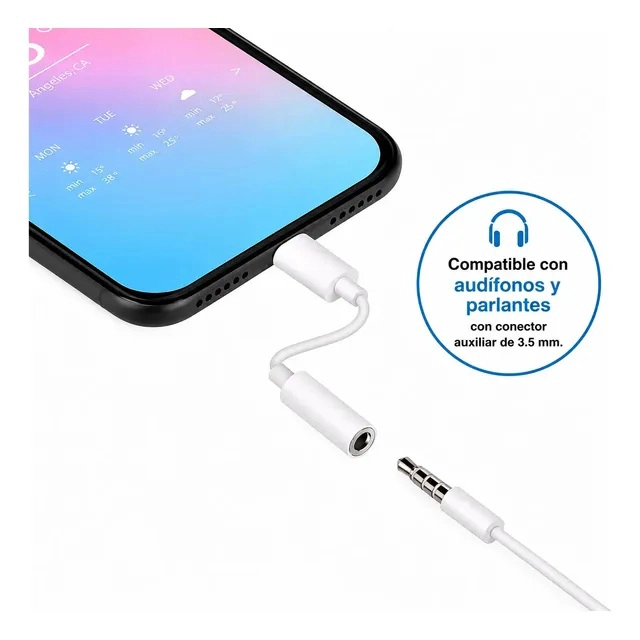 Adaptador Audífonos para Iphone CON Bluetooth Lightning Certificado a Cable Audio Jack 3,5 Auxiliar - 5