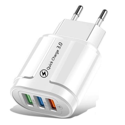 CARGADOR DE PARED CASA CELULAR 3 USB 3.5 AMP CARGA RÁPIDA TELÉFONOS SMARTPHONE TOTAL SIN CABLE - 1