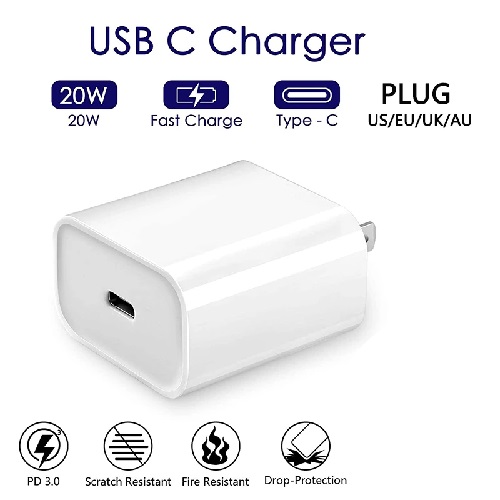 Cargador Pared Celular Tipo C 20W Carga Rapida para Iphone Android sin cable - 2