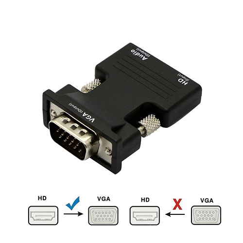 Adaptador HDMI a VGA y Audio Plug Jack 3,5 Convertidor a HDMI hembra a VGA macho con Audio - 3