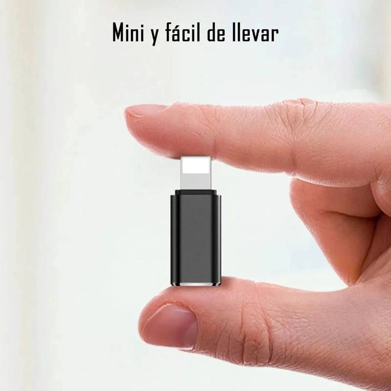 Adaptador compatible Iphone Lightning A Tipo C OTG de 8 pines Macho A Tipo C Hembra Conector Hembra - 3
